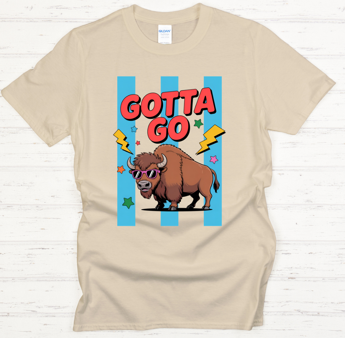 Gotta Go Funny Bison Shirt – Retro Cool Buffalo Graphic Tee