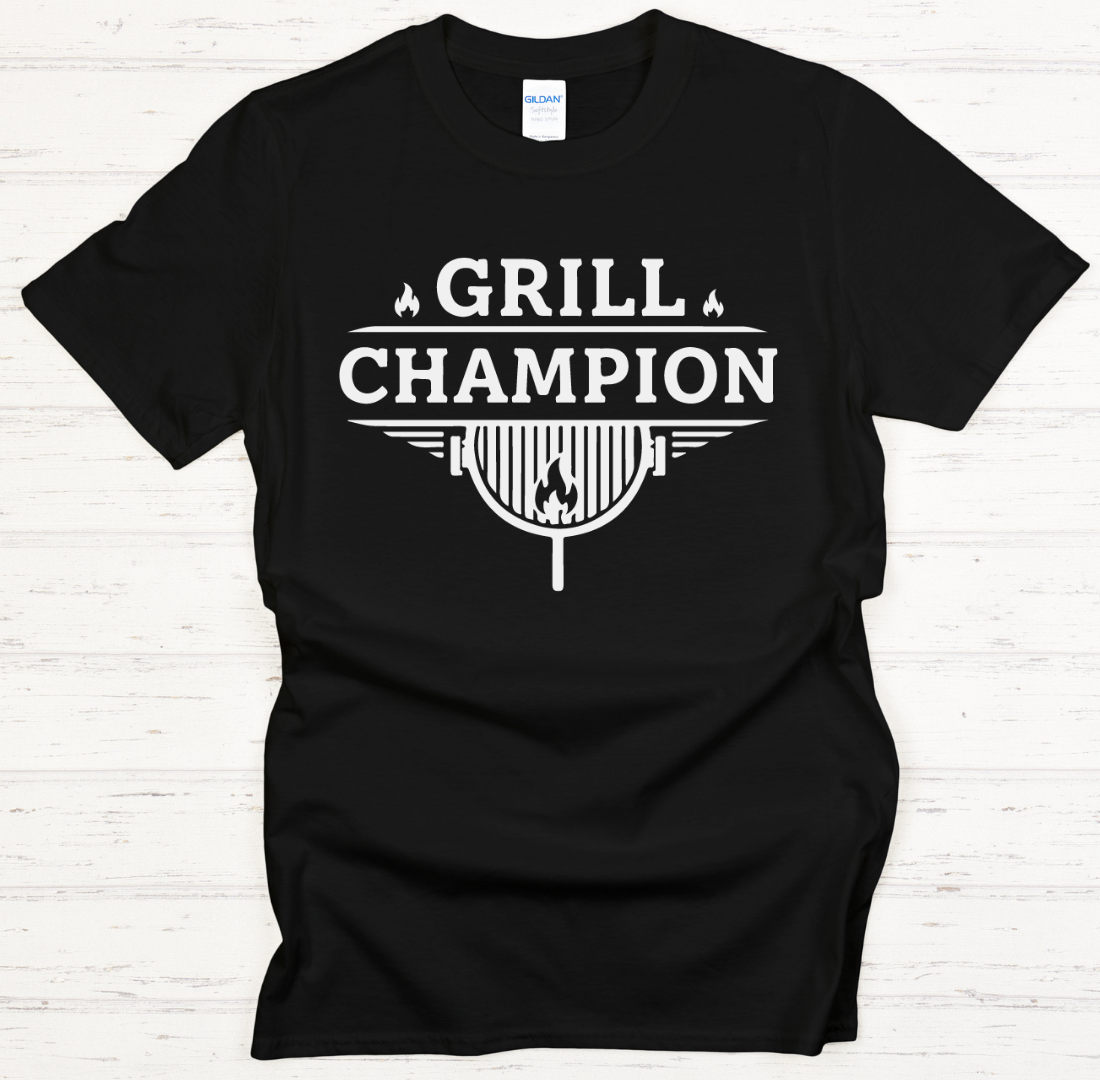 Grill Champion BBQ Shirt – Funny Pitmaster Grilling Tee