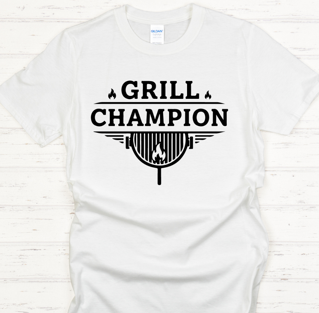 Grill Champion BBQ Shirt – Funny Pitmaster Grilling Tee