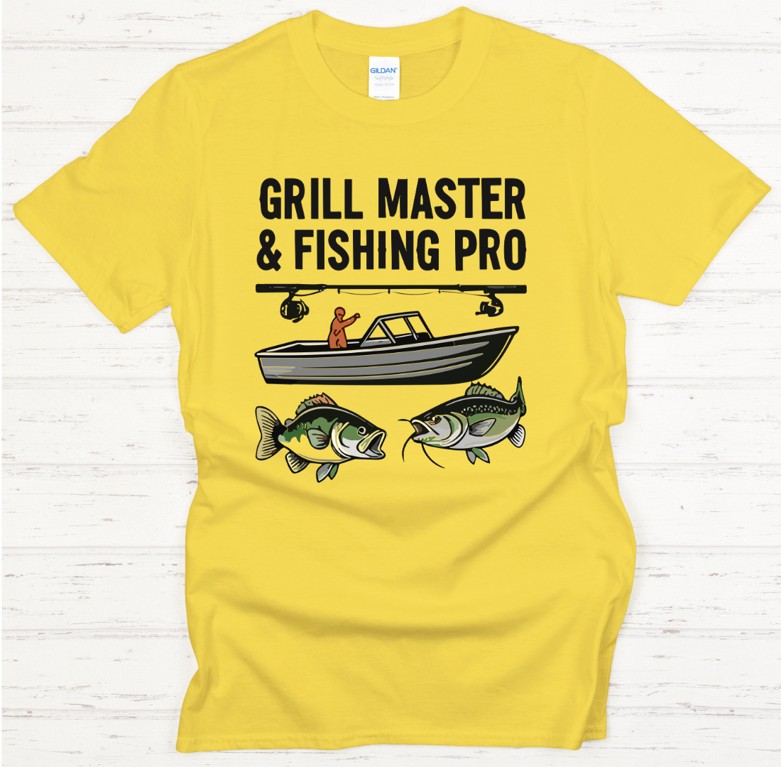 Grill Master & Fishing Pro Shirt – BBQ and Fishing Lover Tee
