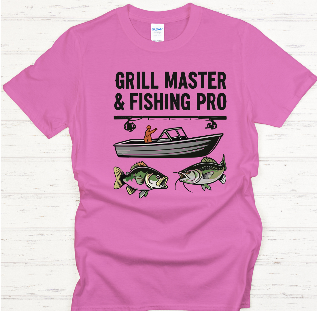 Grill Master & Fishing Pro Shirt – BBQ and Fishing Lover Tee