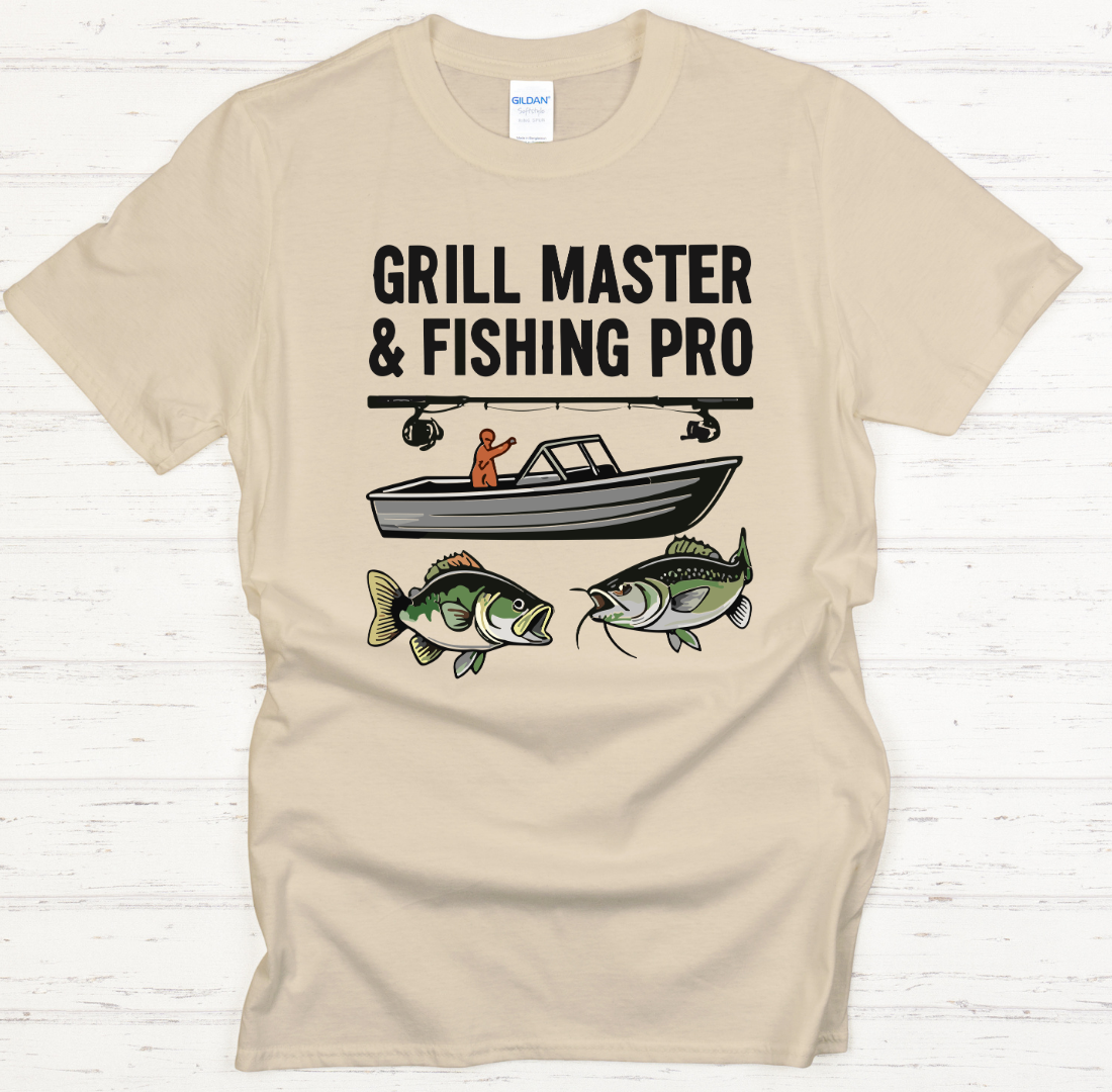 Grill Master & Fishing Pro Shirt – BBQ and Fishing Lover Tee
