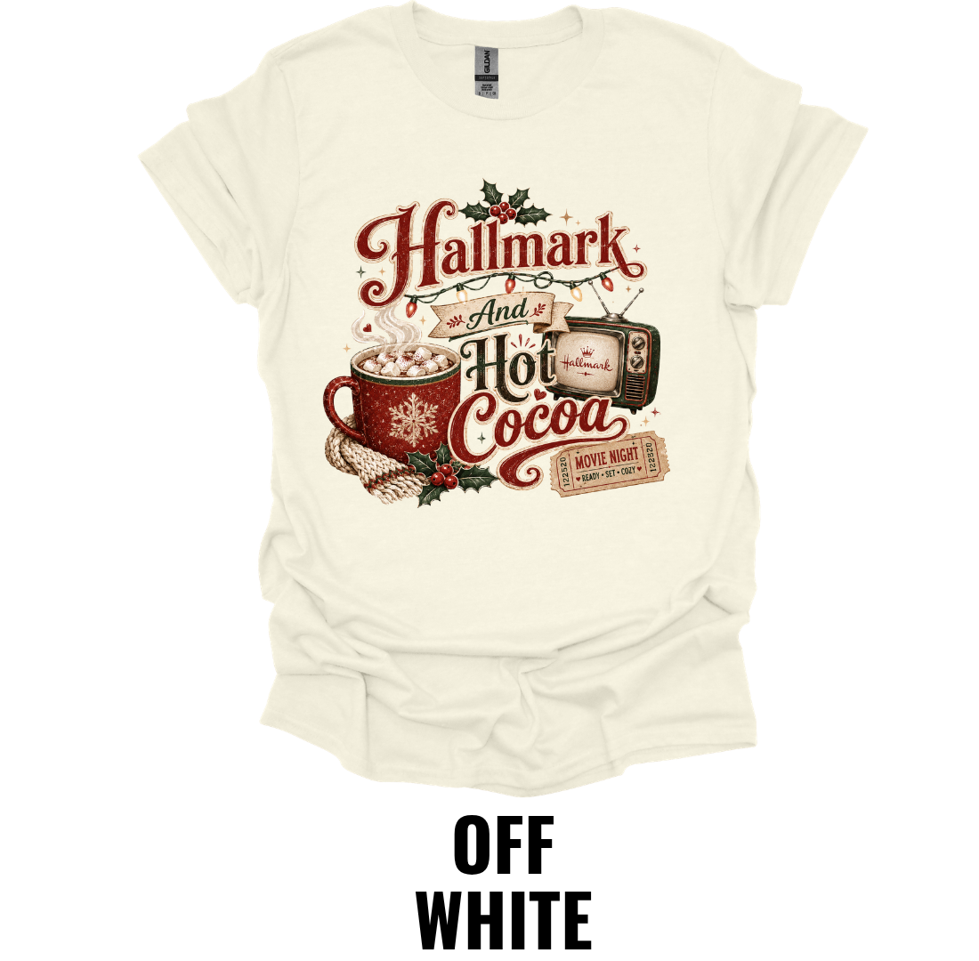 Hallmark and Hot Cocoa T-Shirt – Cozy Christmas Movie Tee
