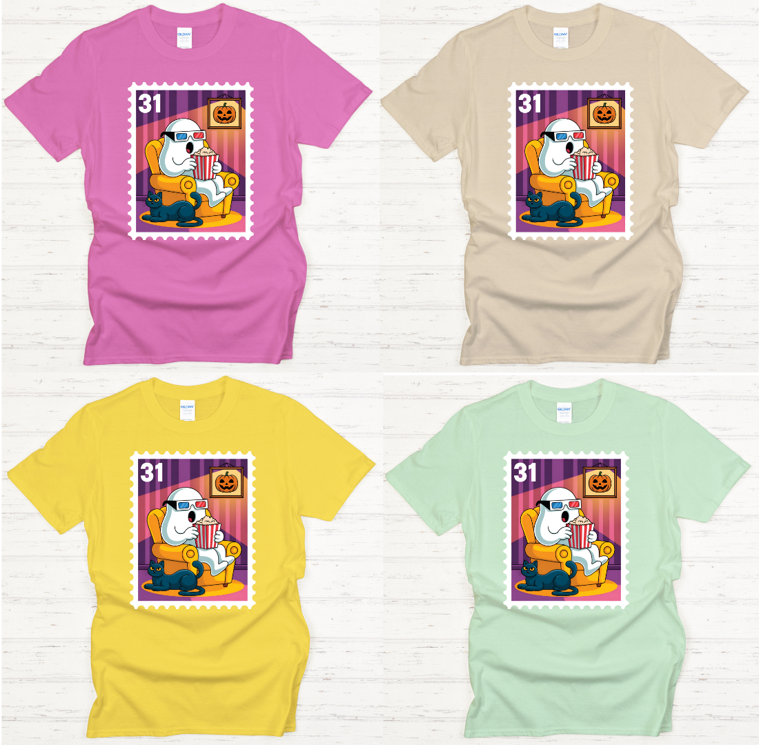 Halloween Ghost Movie Night Shirt – Cute October 31 Spooky Tee