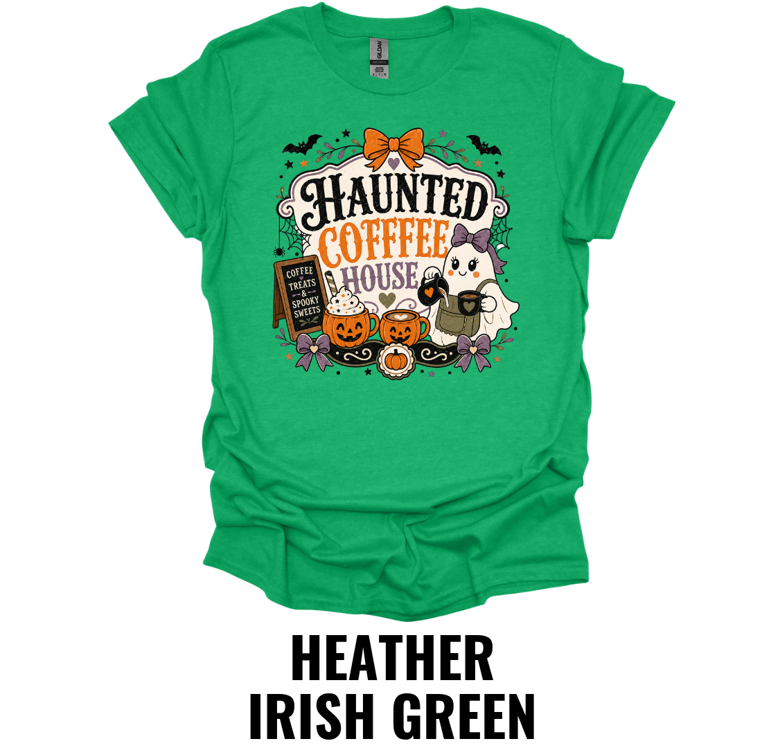 Haunted Coffee House T-Shirt – Cute Halloween Coffee Tee