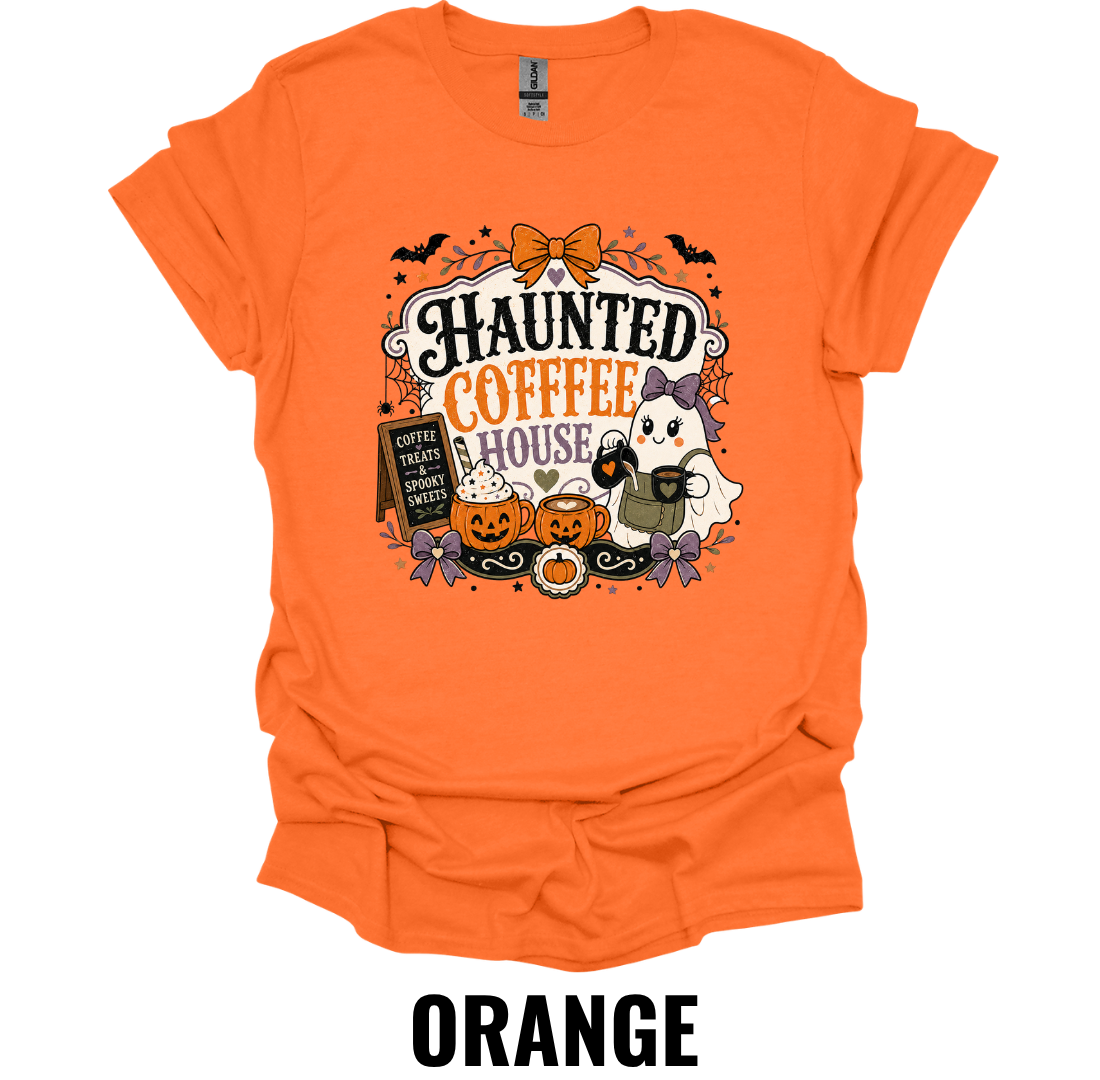Haunted Coffee House T-Shirt – Cute Halloween Coffee Tee