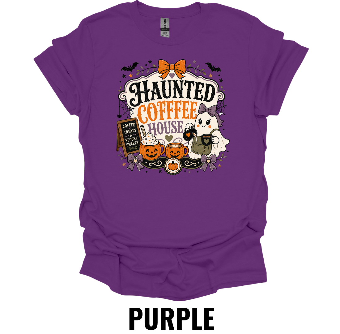 Haunted Coffee House T-Shirt – Cute Halloween Coffee Tee