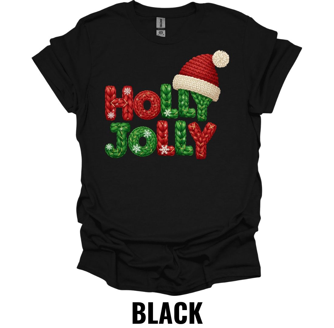 Holly Jolly Christmas Shirt – Festive Holiday Lettering Graphic Tee