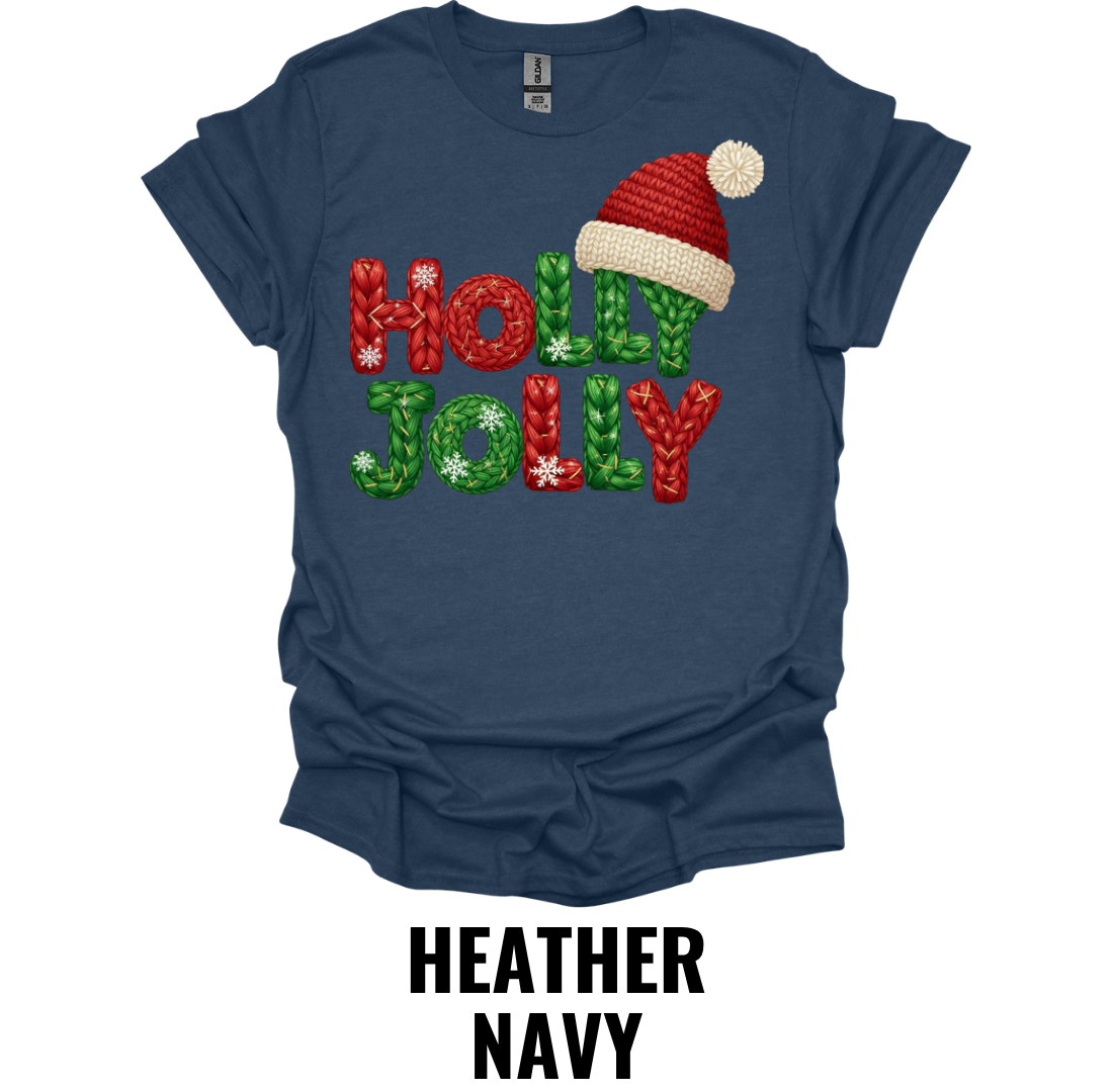 Holly Jolly Christmas Shirt – Festive Holiday Lettering Graphic Tee