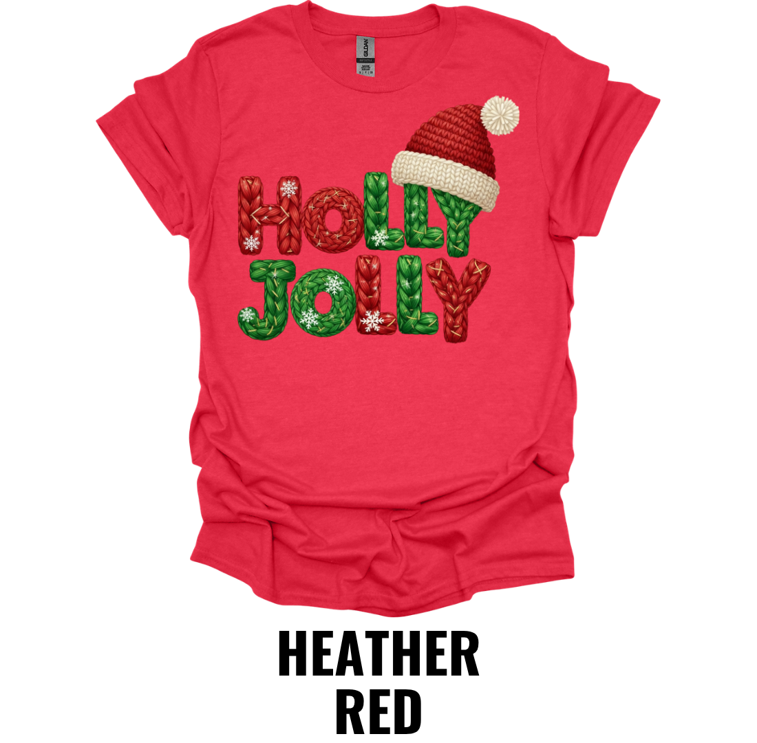 Holly Jolly Christmas Shirt – Festive Holiday Lettering Graphic Tee