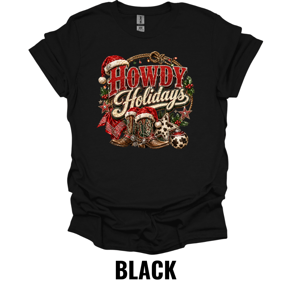 Howdy Holidays T-Shirt – Western Christmas Cowboy Tee