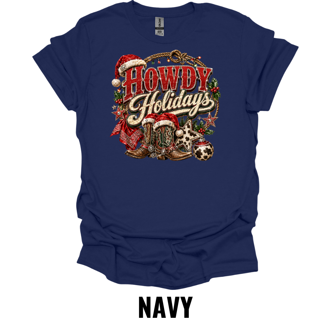 Howdy Holidays T-Shirt – Western Christmas Cowboy Tee