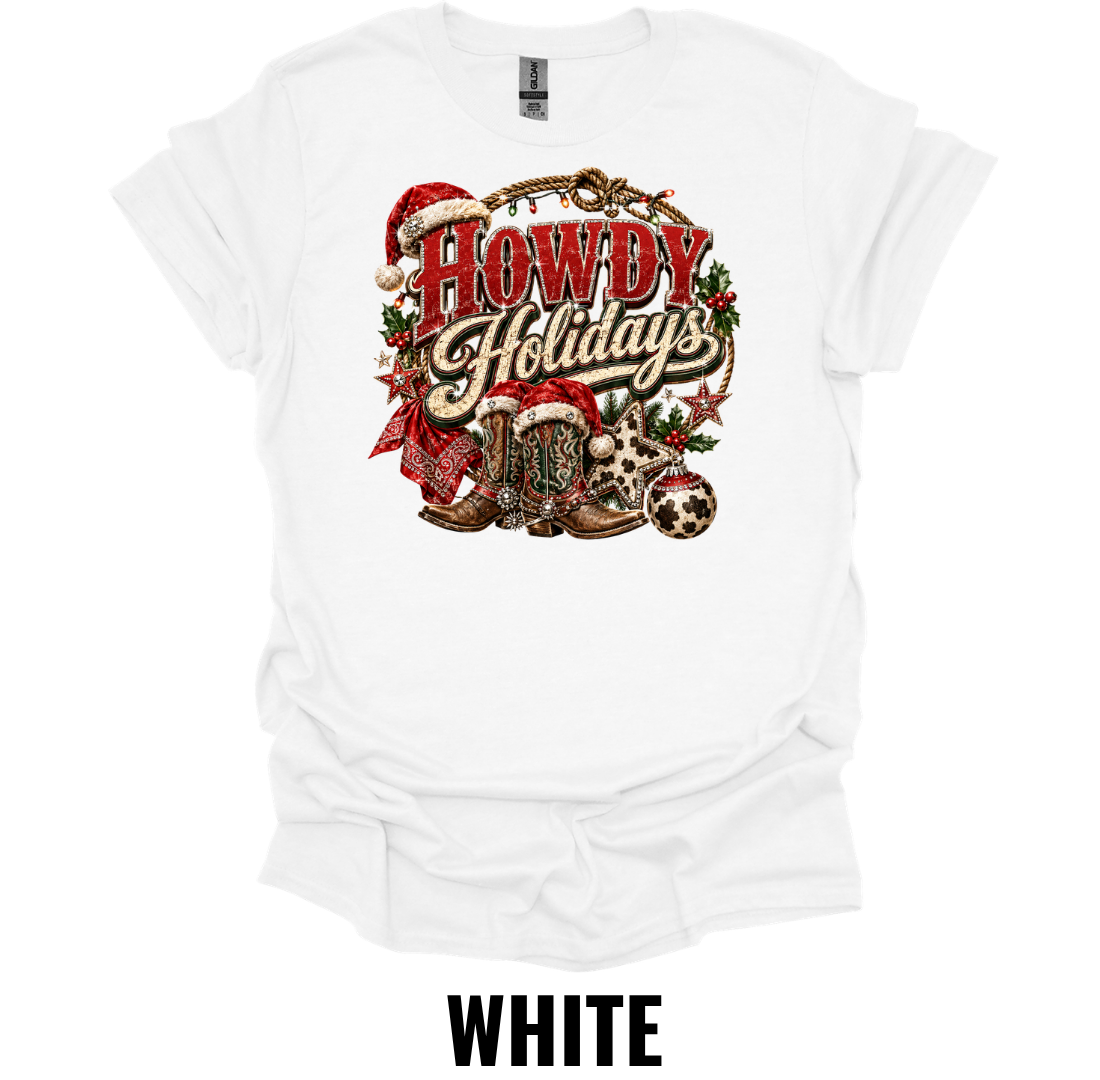 Howdy Holidays T-Shirt – Western Christmas Cowboy Tee