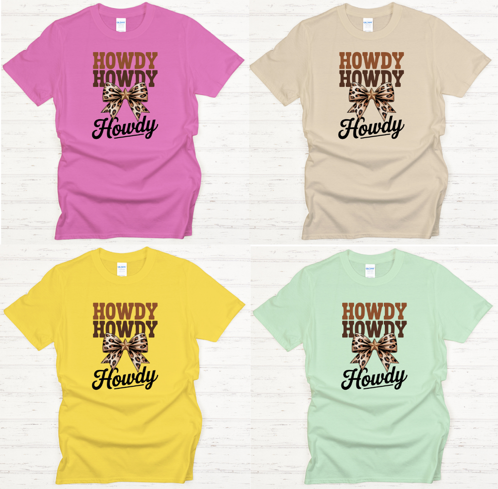Howdy Howdy Leopard Bow Western Shirt – Cute Cowgirl Country Tee