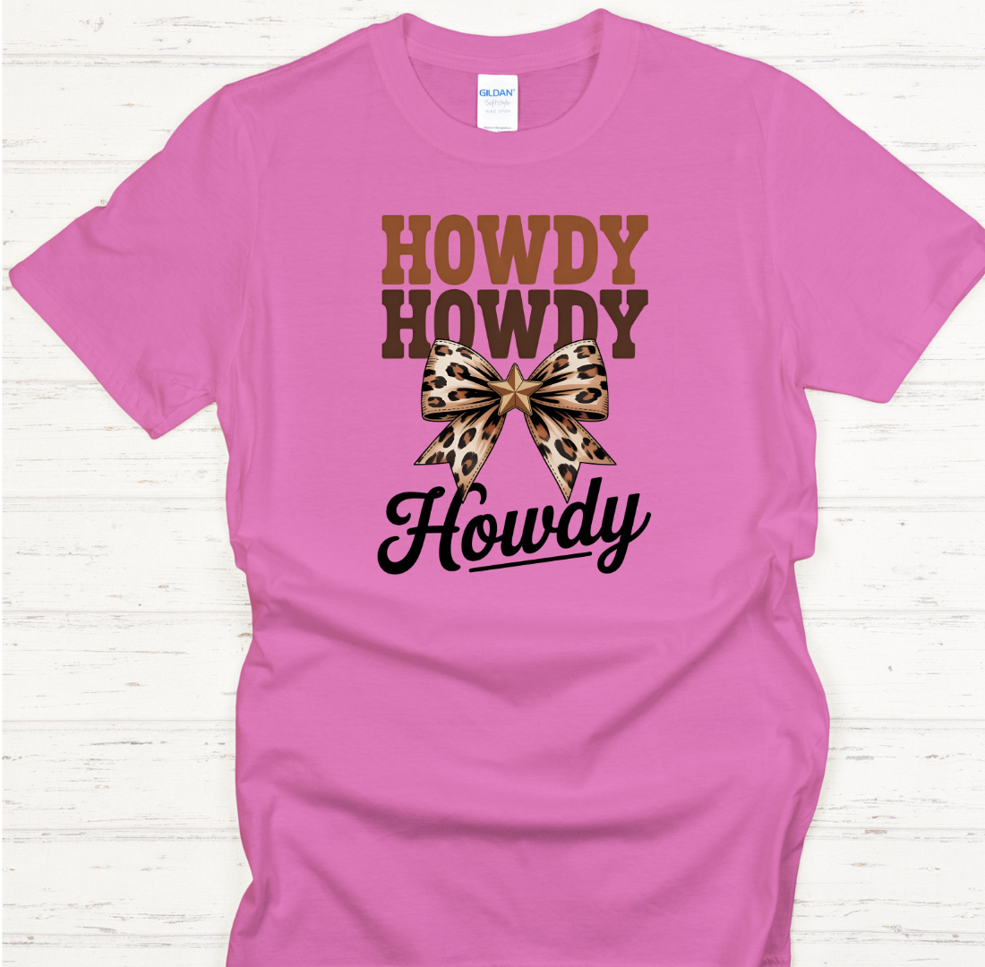 Howdy Howdy Leopard Bow Western Shirt – Cute Cowgirl Country Tee