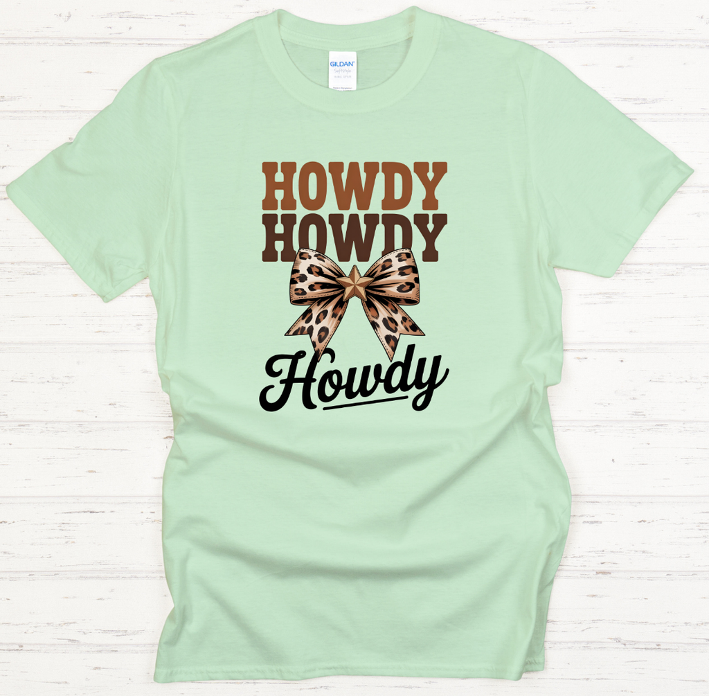 Howdy Howdy Leopard Bow Western Shirt – Cute Cowgirl Country Tee