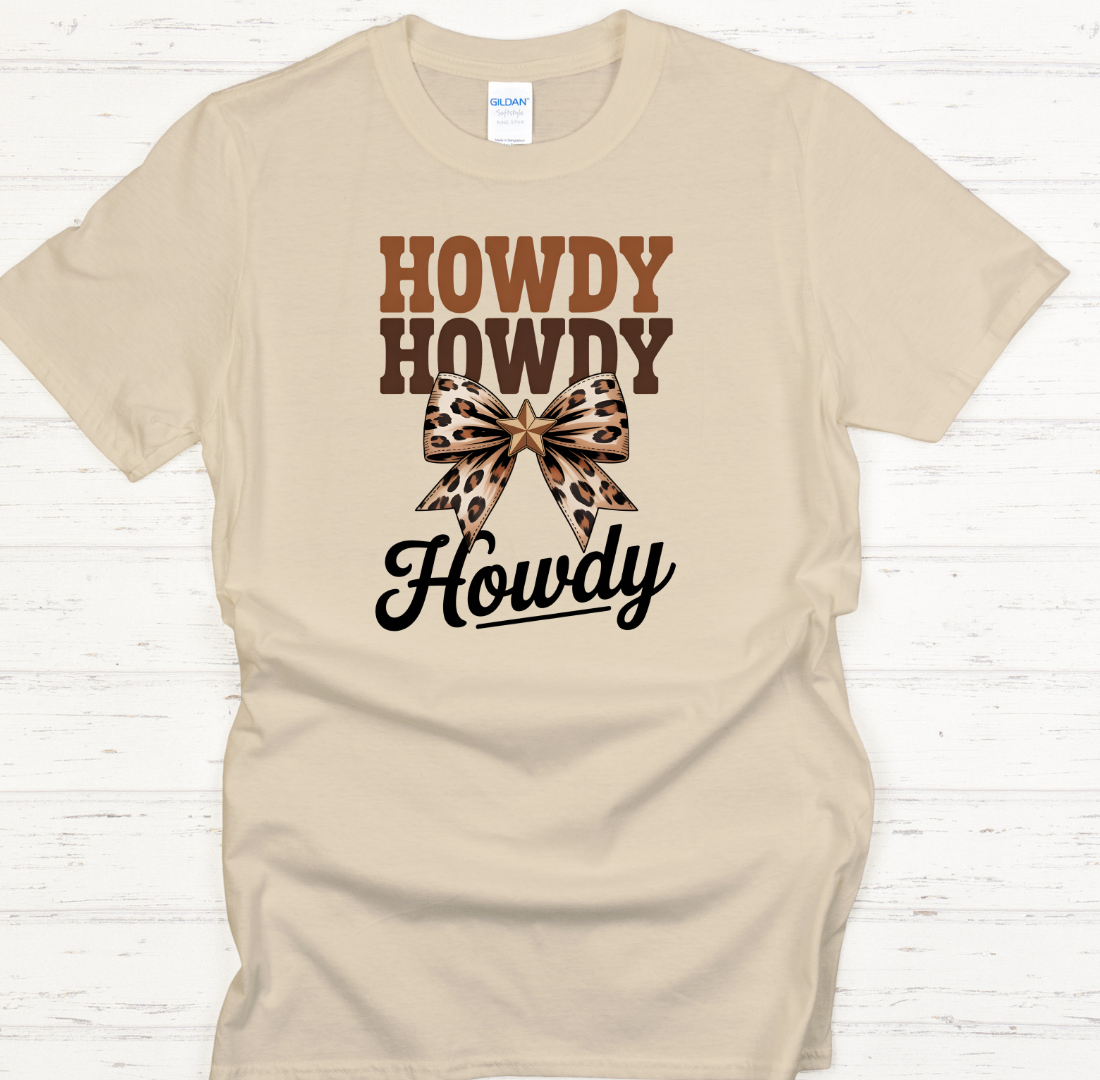 Howdy Howdy Leopard Bow Western Shirt – Cute Cowgirl Country Tee