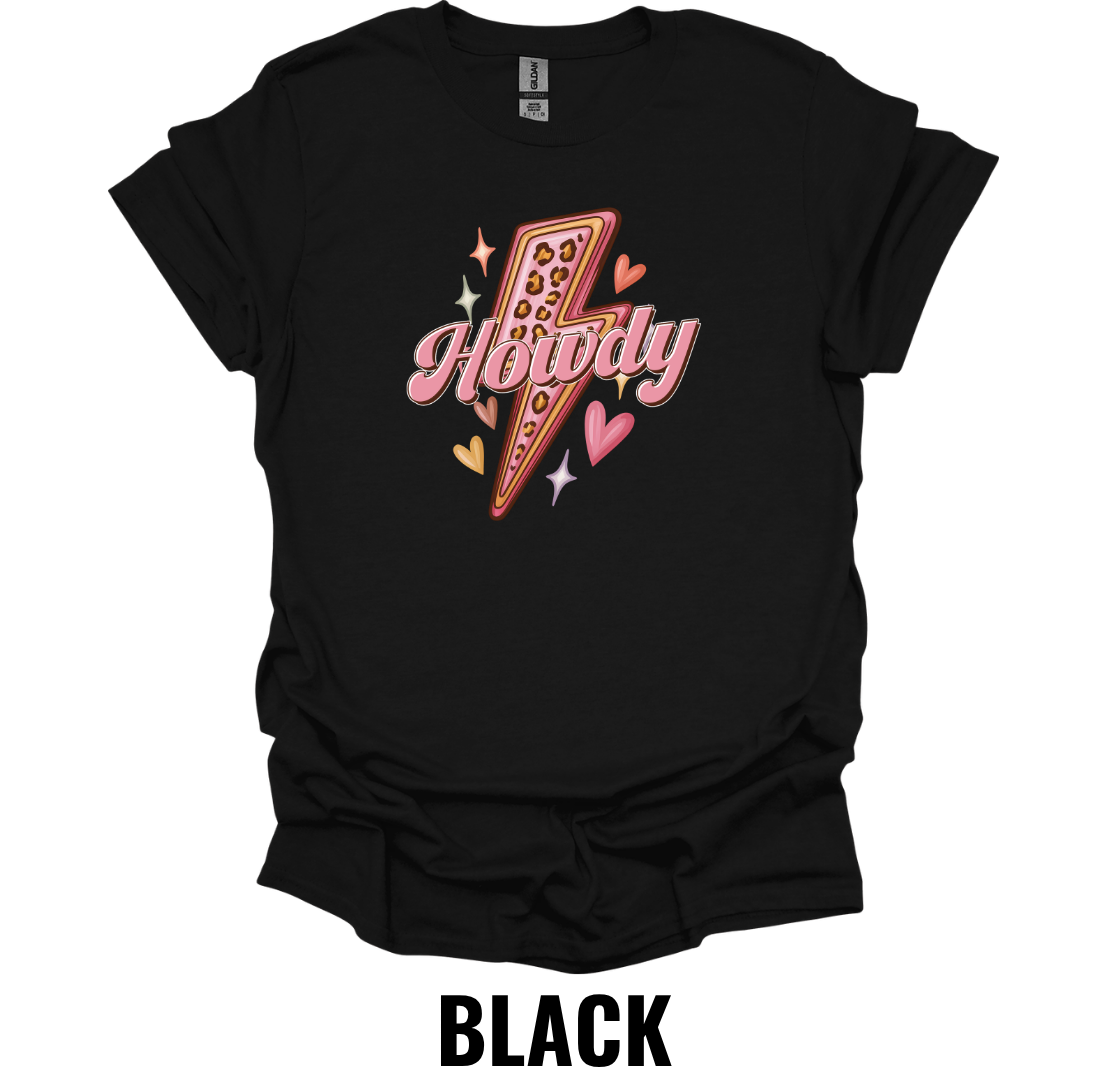Howdy T-Shirt – Retro Western Lightning Graphic Tee