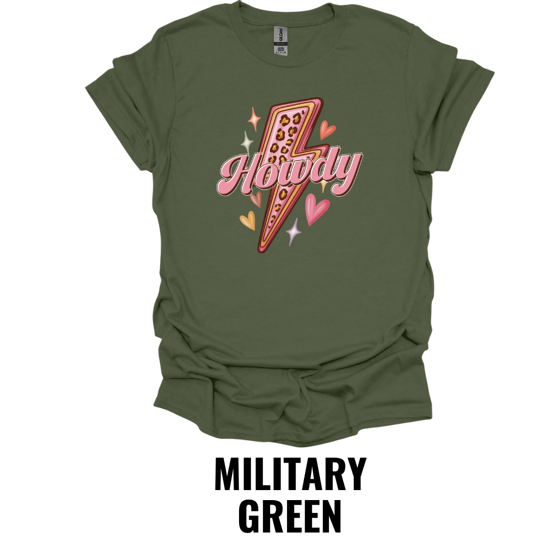 Howdy T-Shirt – Retro Western Lightning Graphic Tee