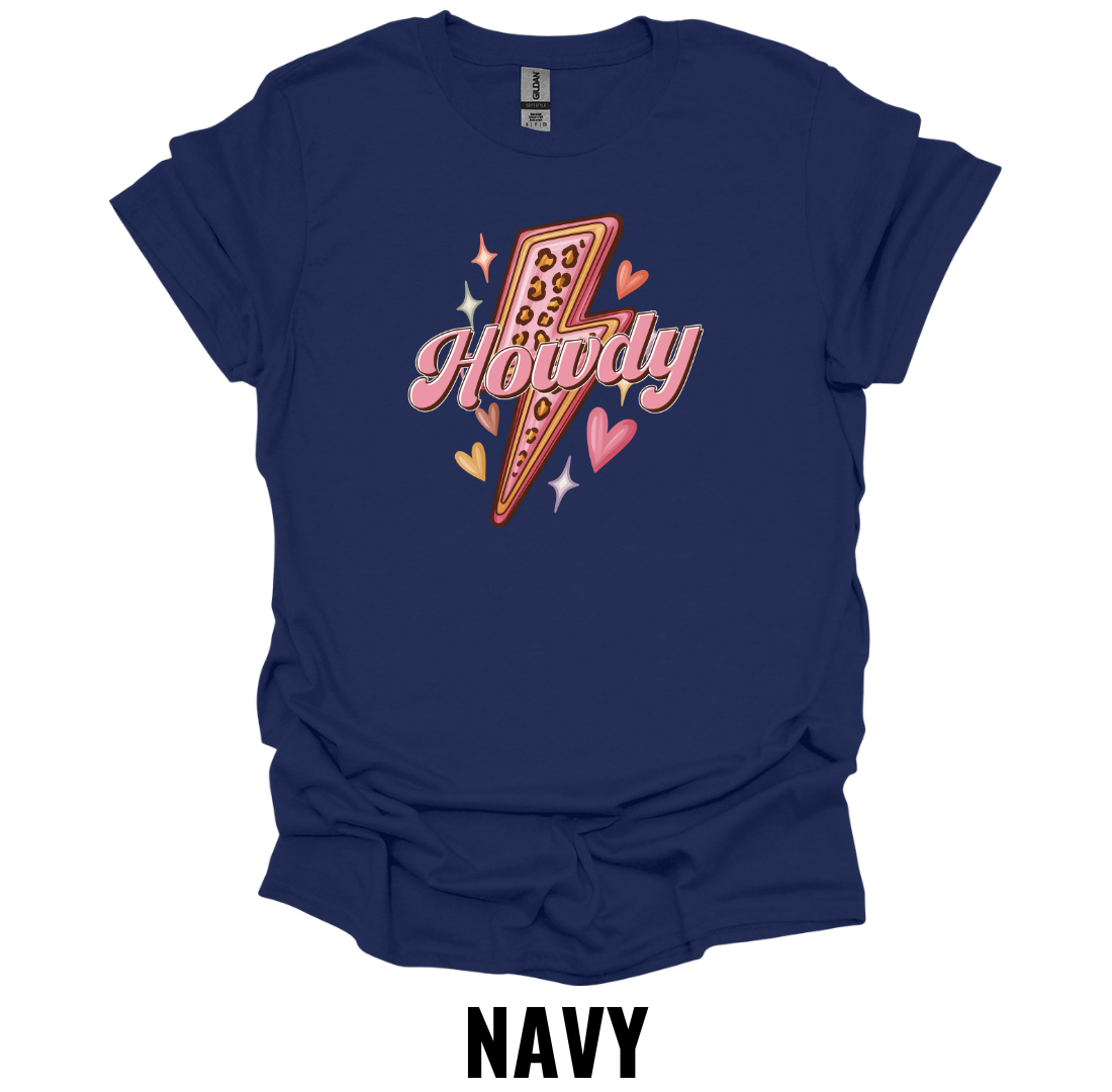 Howdy T-Shirt – Retro Western Lightning Graphic Tee