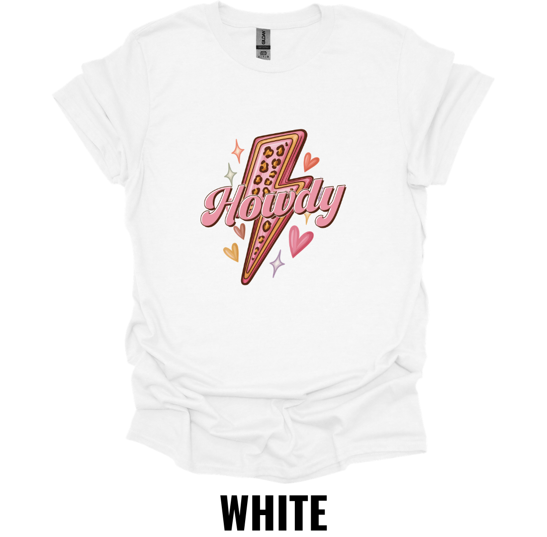 Howdy T-Shirt – Retro Western Lightning Graphic Tee