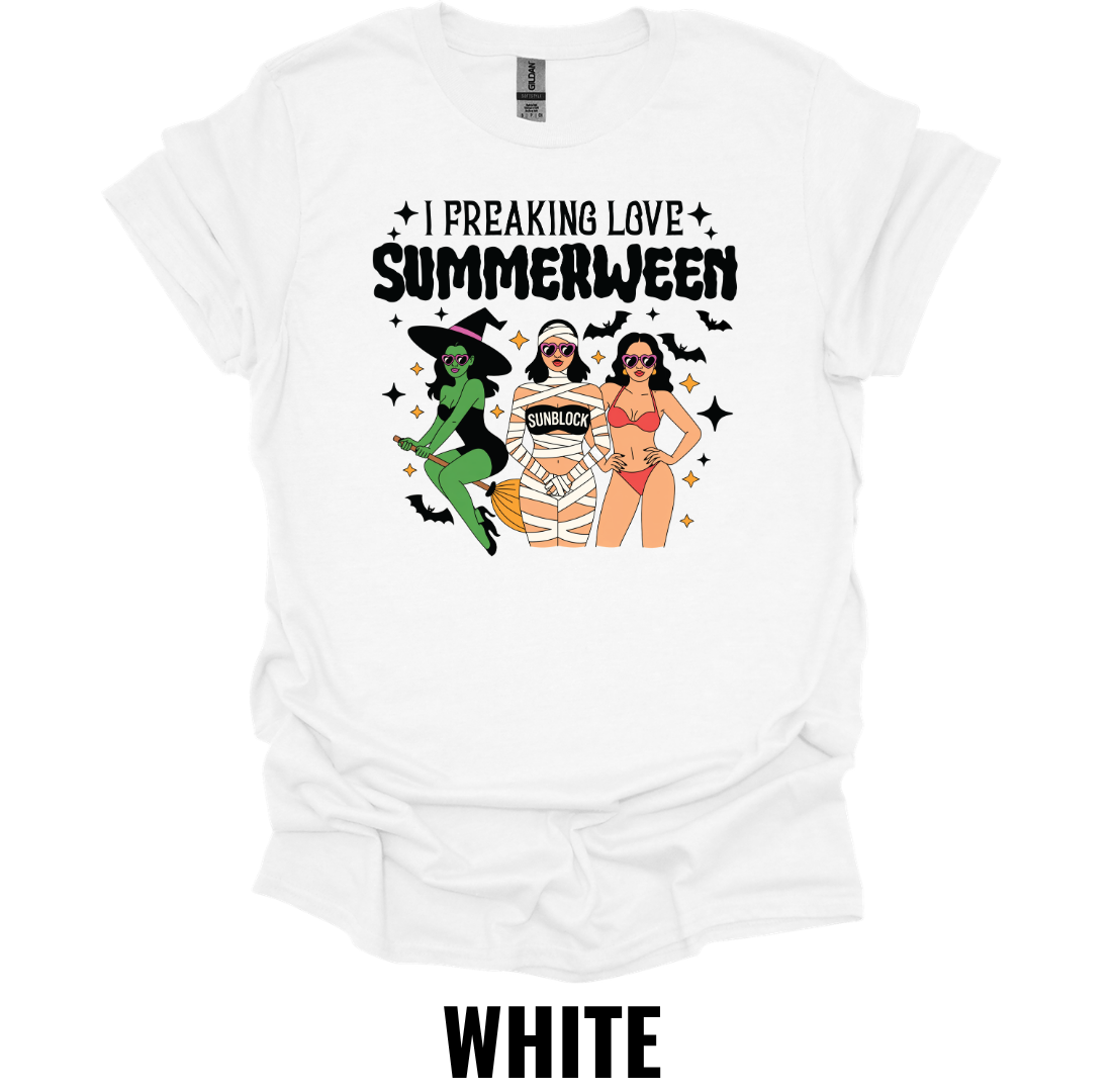 I Freaking Love Summerween T-Shirt – Retro Halloween Beach Tee