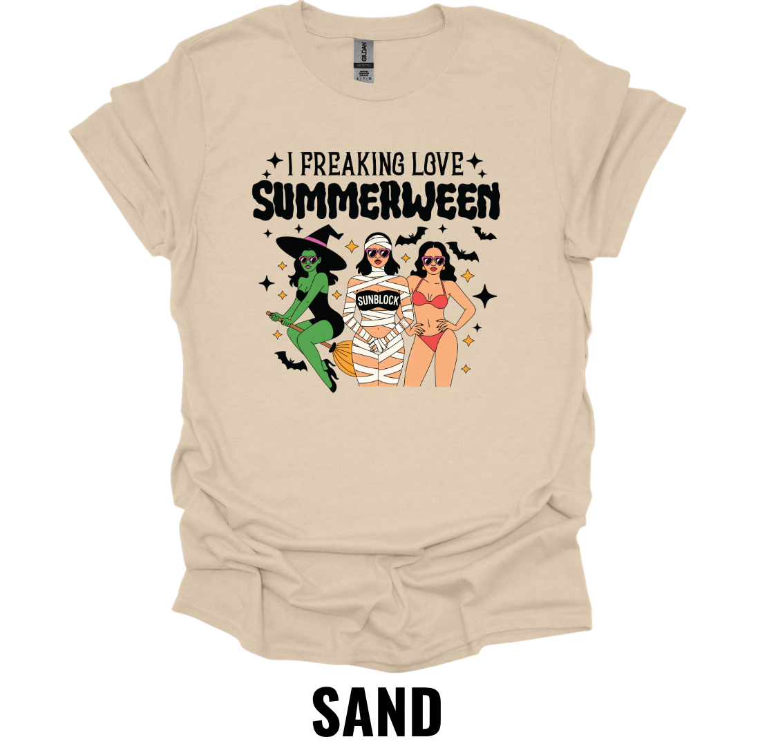 I Freaking Love Summerween T-Shirt – Retro Halloween Beach Tee
