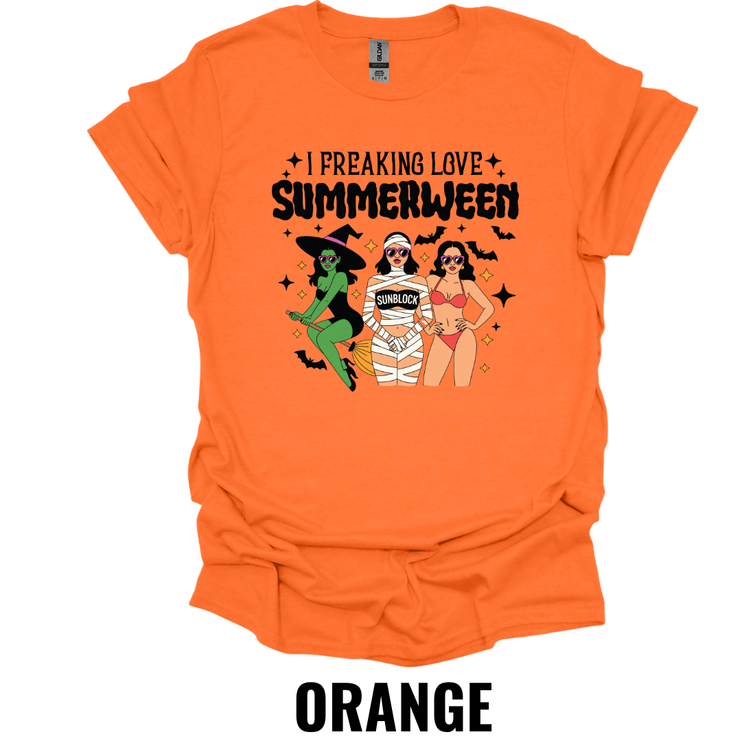 I Freaking Love Summerween T-Shirt – Retro Halloween Beach Tee