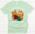 I Just Want To Knit And Pet My Cat Graphic T-Shirt | Gildan Softstyle Tee