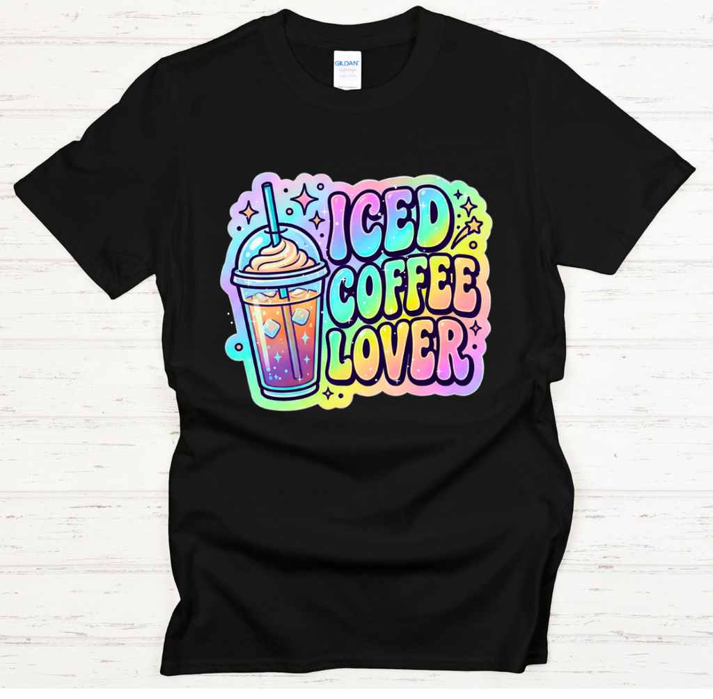Iced Coffee Lover Shirt on Gildan Softstyle Tee