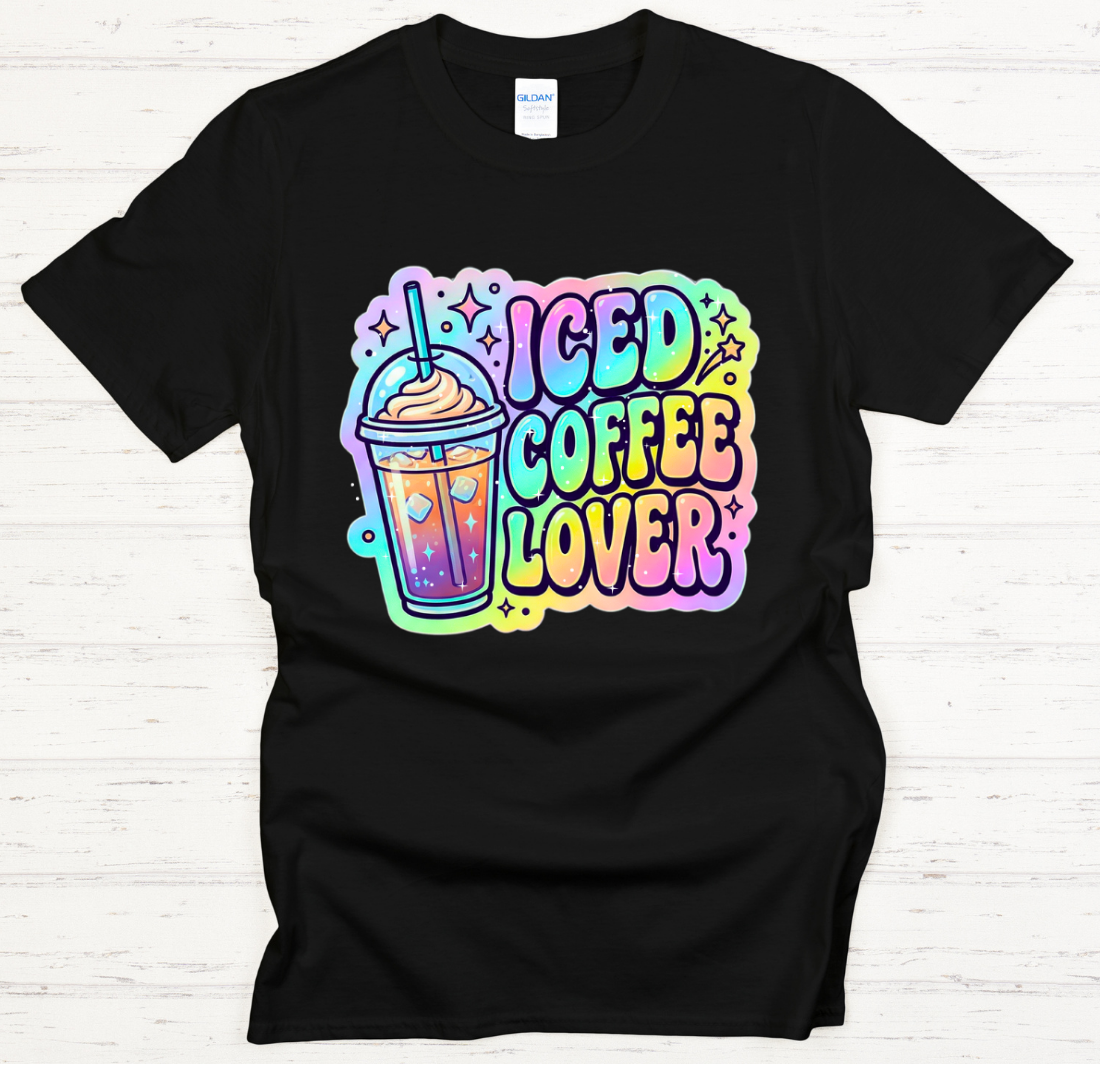 Iced Coffee Lover Shirt on Gildan Softstyle Tee