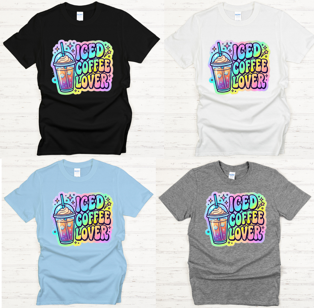 Iced Coffee Lover Shirt on Gildan Softstyle Tee