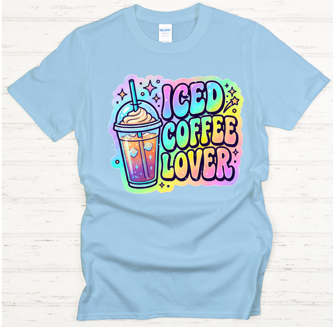 Iced Coffee Lover Shirt on Gildan Softstyle Tee