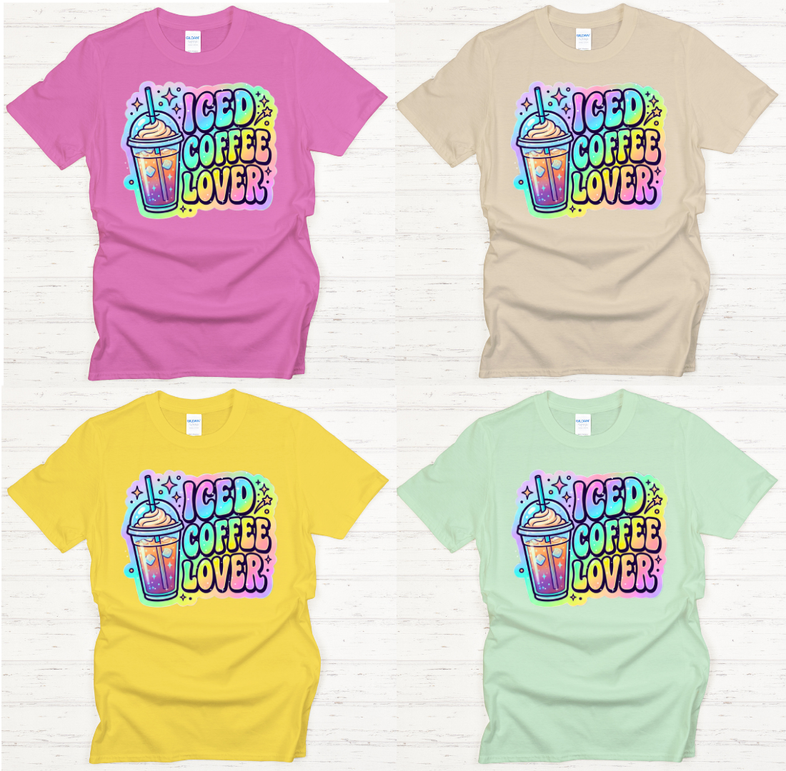 Pastel Iced Coffee Lover Shirt – Cute Coffee Enthusiast Tee