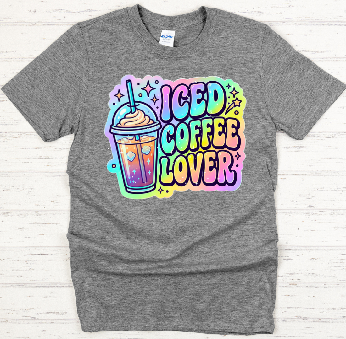 Iced Coffee Lover Shirt on Gildan Softstyle Tee