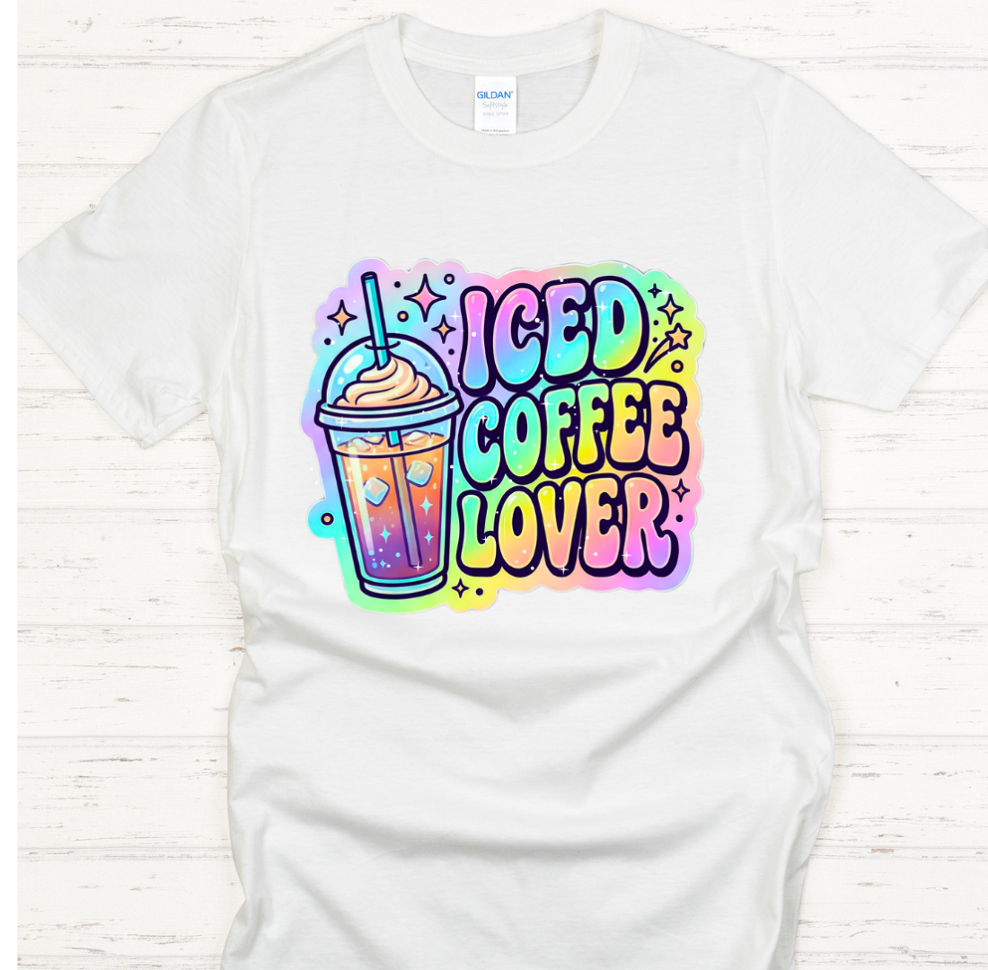 Iced Coffee Lover Shirt on Gildan Softstyle Tee