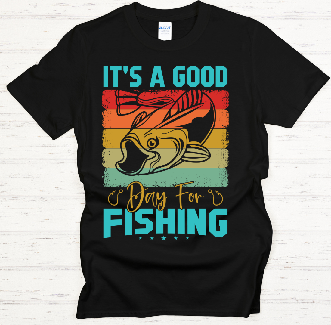 It's A Good Day For Fishing Vintage Fisherman Shirt on Gildan Softstyle Tee