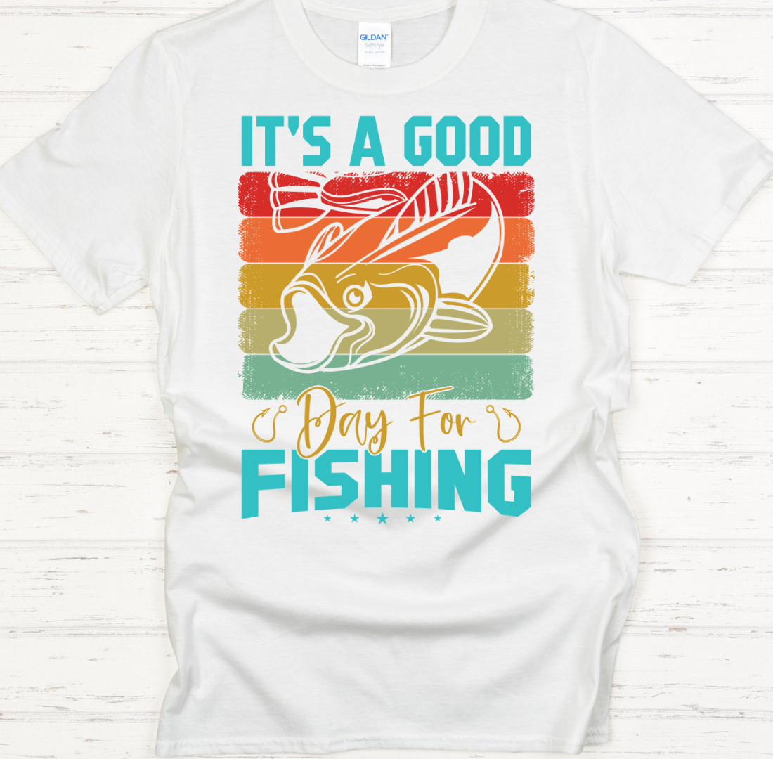 It's A Good Day For Fishing Vintage Fisherman Shirt on Gildan Softstyle Tee