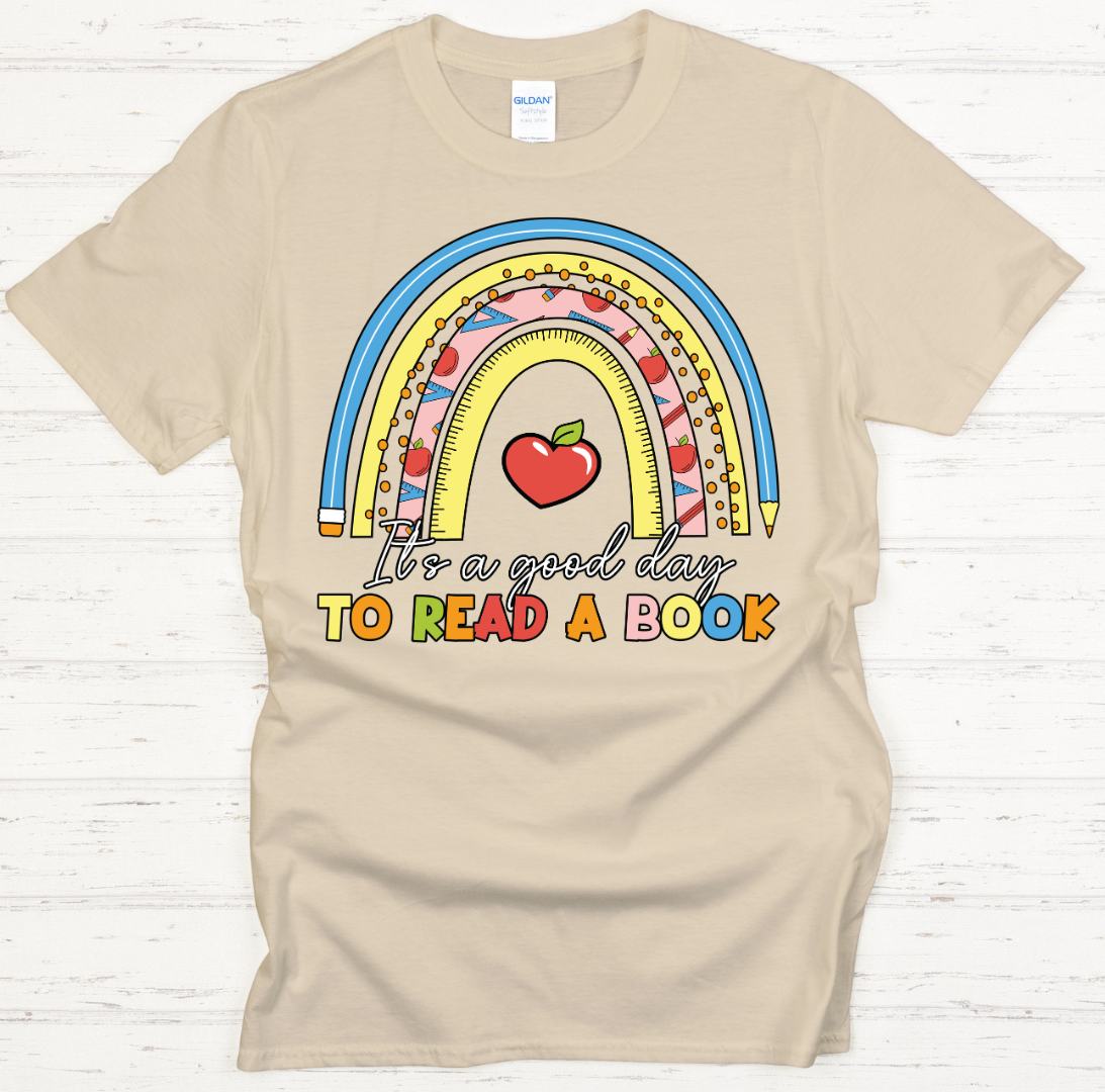 It's a Good Day to Read a Book Graphic Shirt on Gildan Softstyle Tee