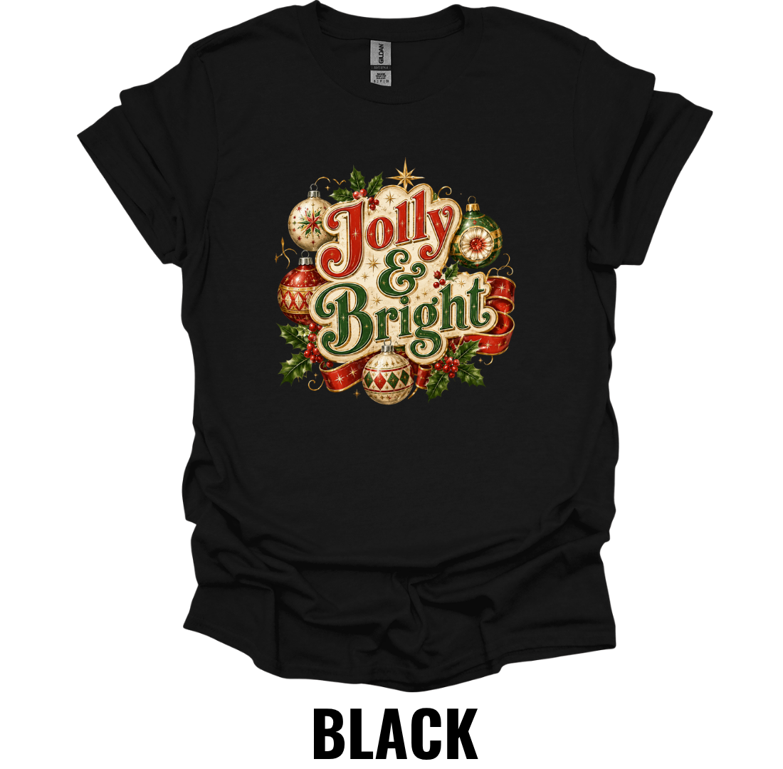 Jolly & Bright T-Shirt – Vintage Christmas Graphic Tee