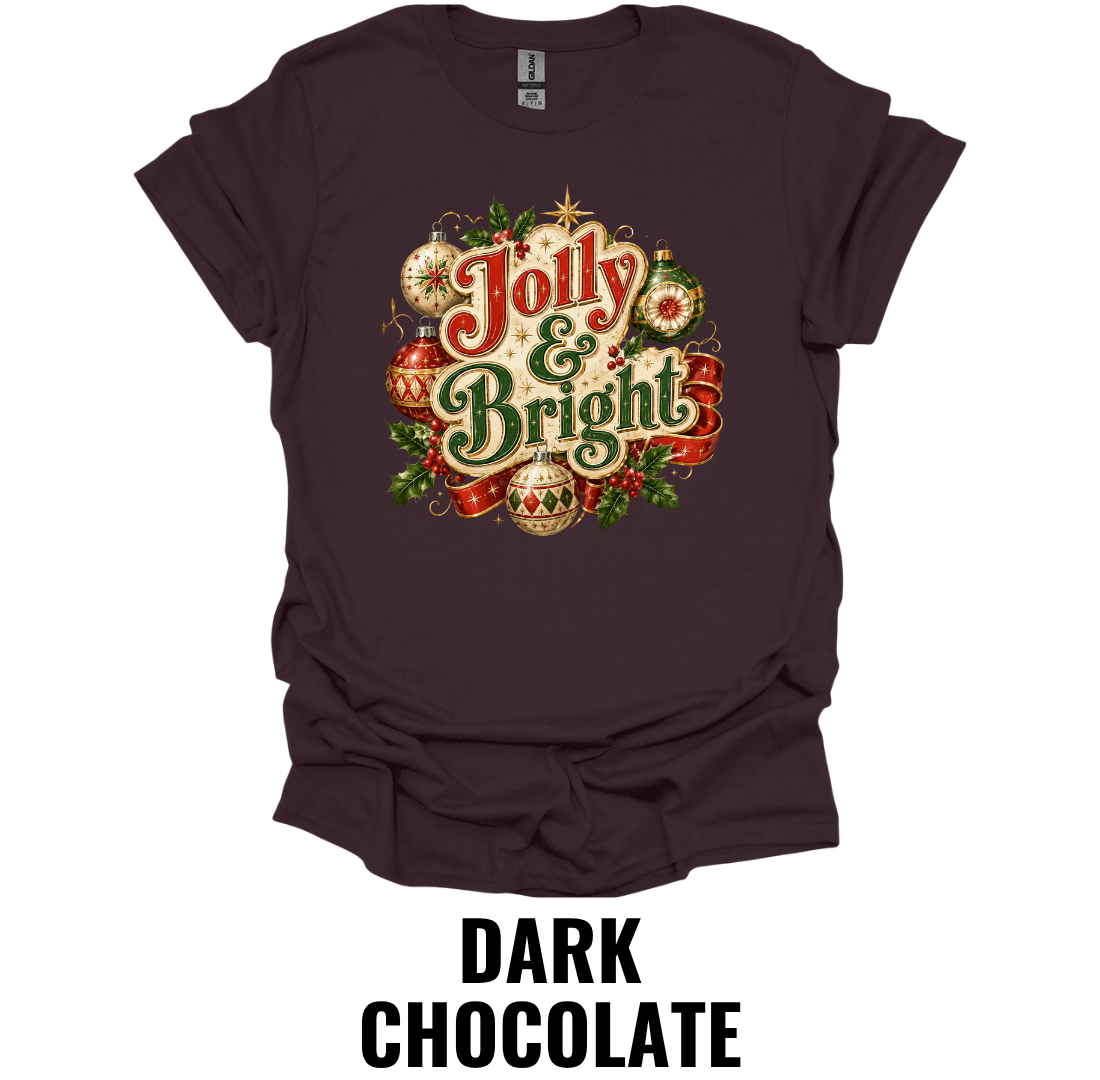 Jolly & Bright T-Shirt – Vintage Christmas Graphic Tee