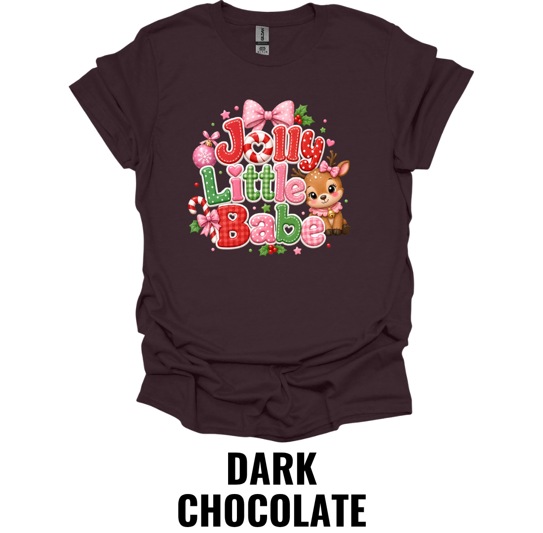 Jolly Little Babe Youth Christmas T-Shirt – Cute Girls Holiday Graphic Tee