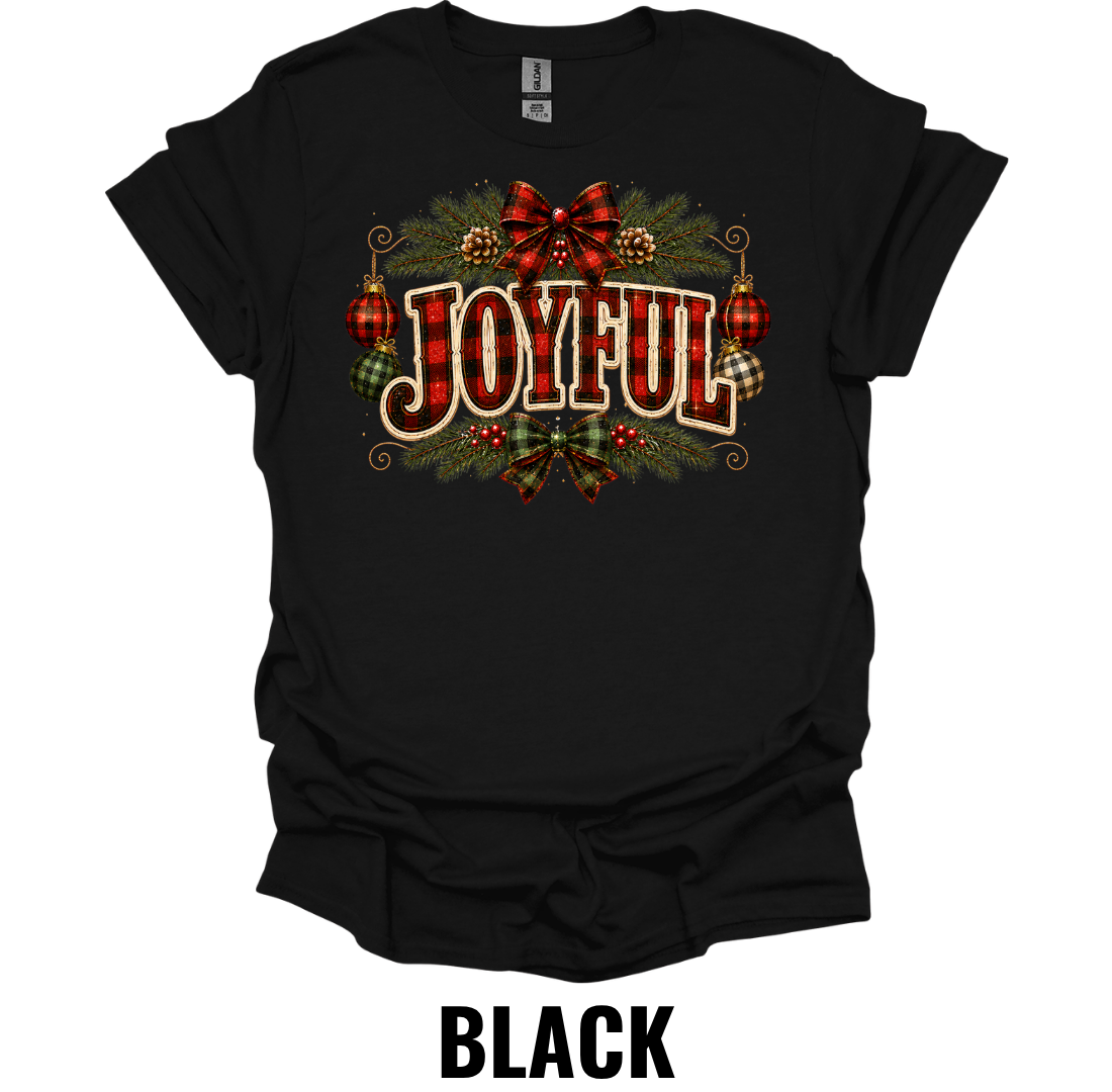 Joyful T-Shirt – Rustic Christmas Holiday Graphic Tee