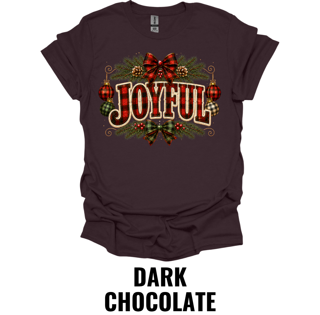 Joyful T-Shirt – Rustic Christmas Holiday Graphic Tee