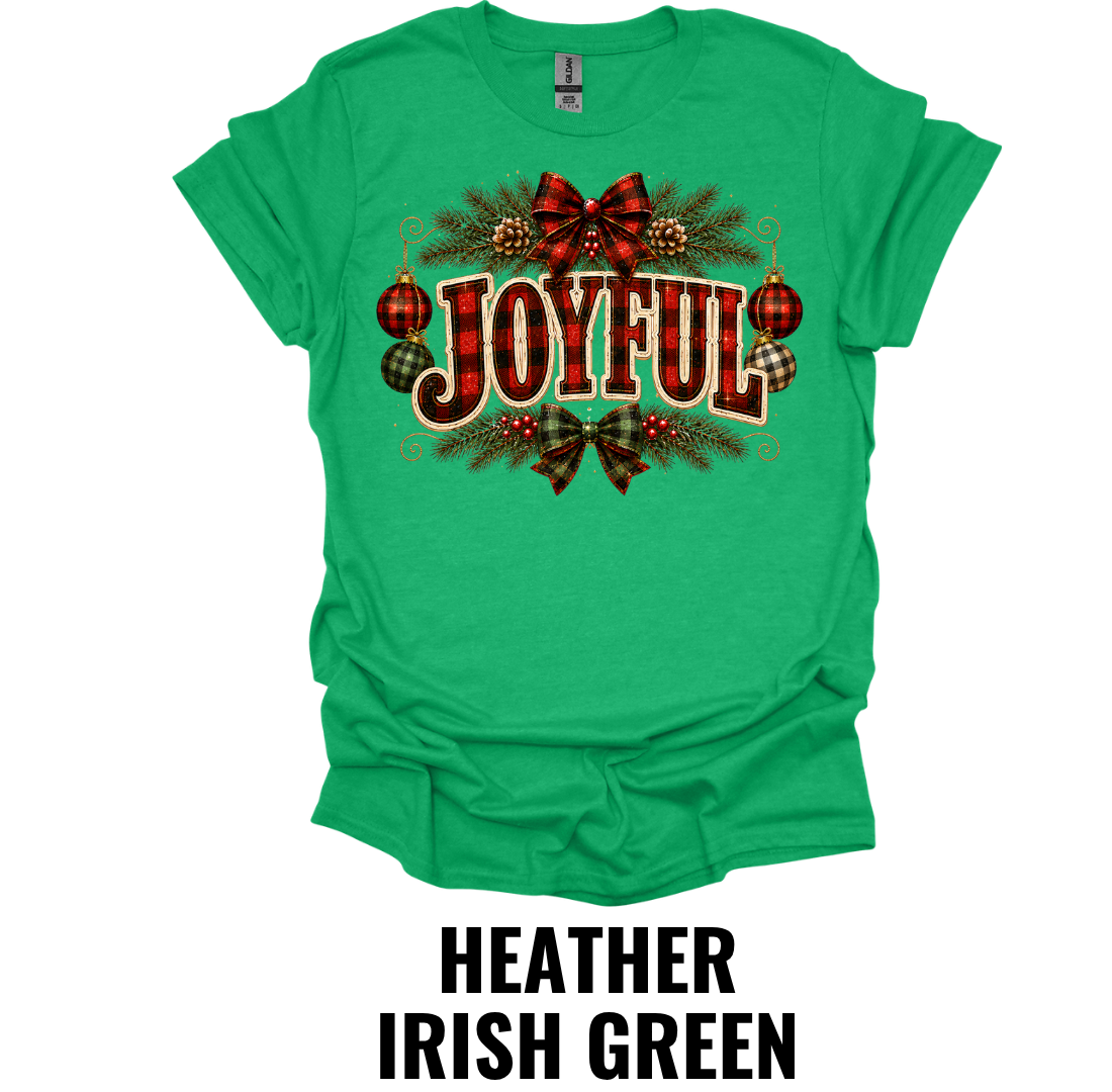 Joyful T-Shirt – Rustic Christmas Holiday Graphic Tee