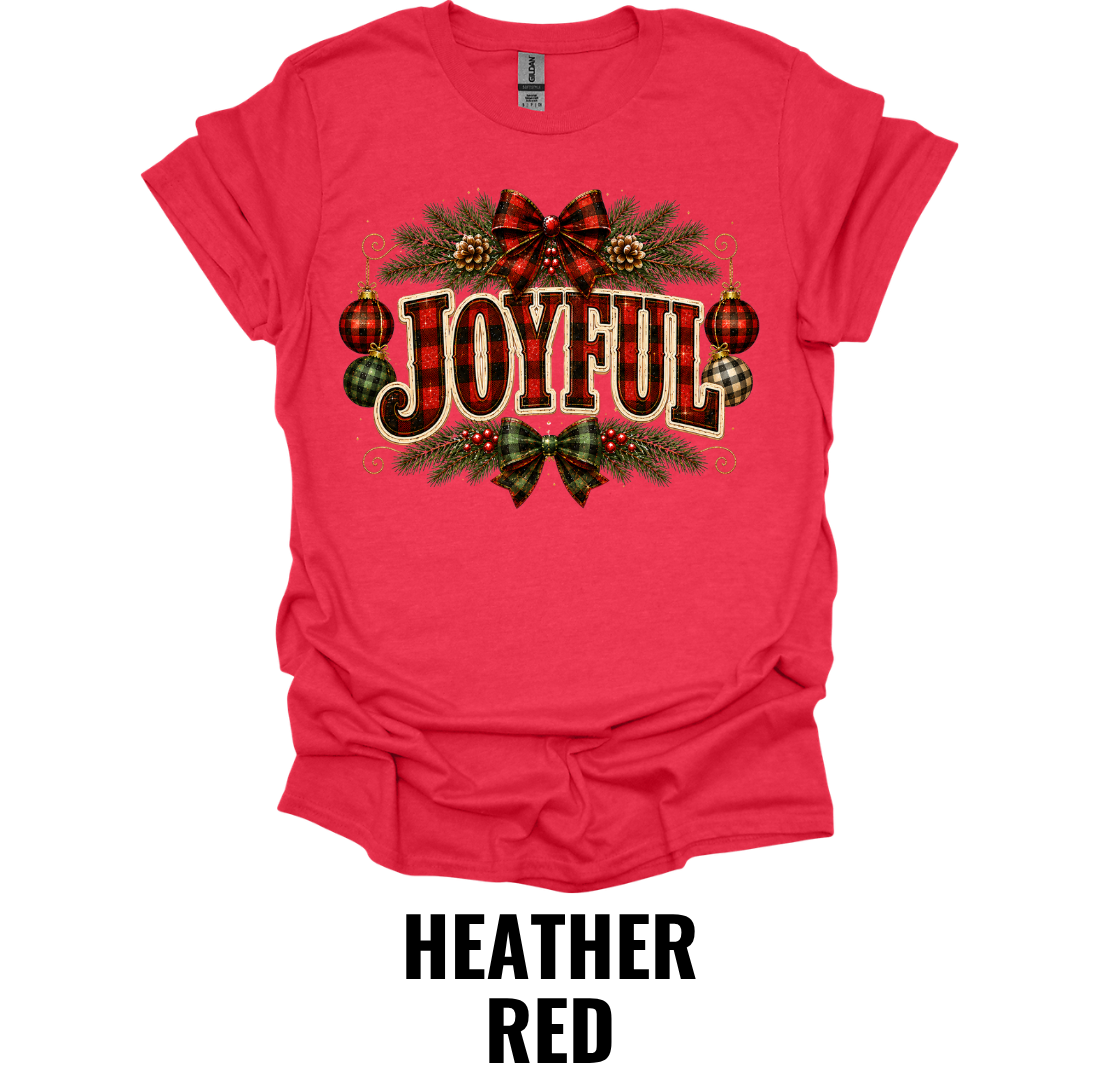Joyful T-Shirt – Rustic Christmas Holiday Graphic Tee
