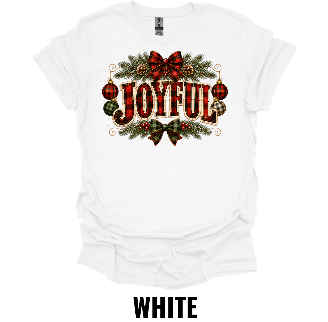 Joyful T-Shirt – Rustic Christmas Holiday Graphic Tee
