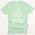 Keep Calm and Pet Your Scottie Shirt on Gildan Softstyle Tee