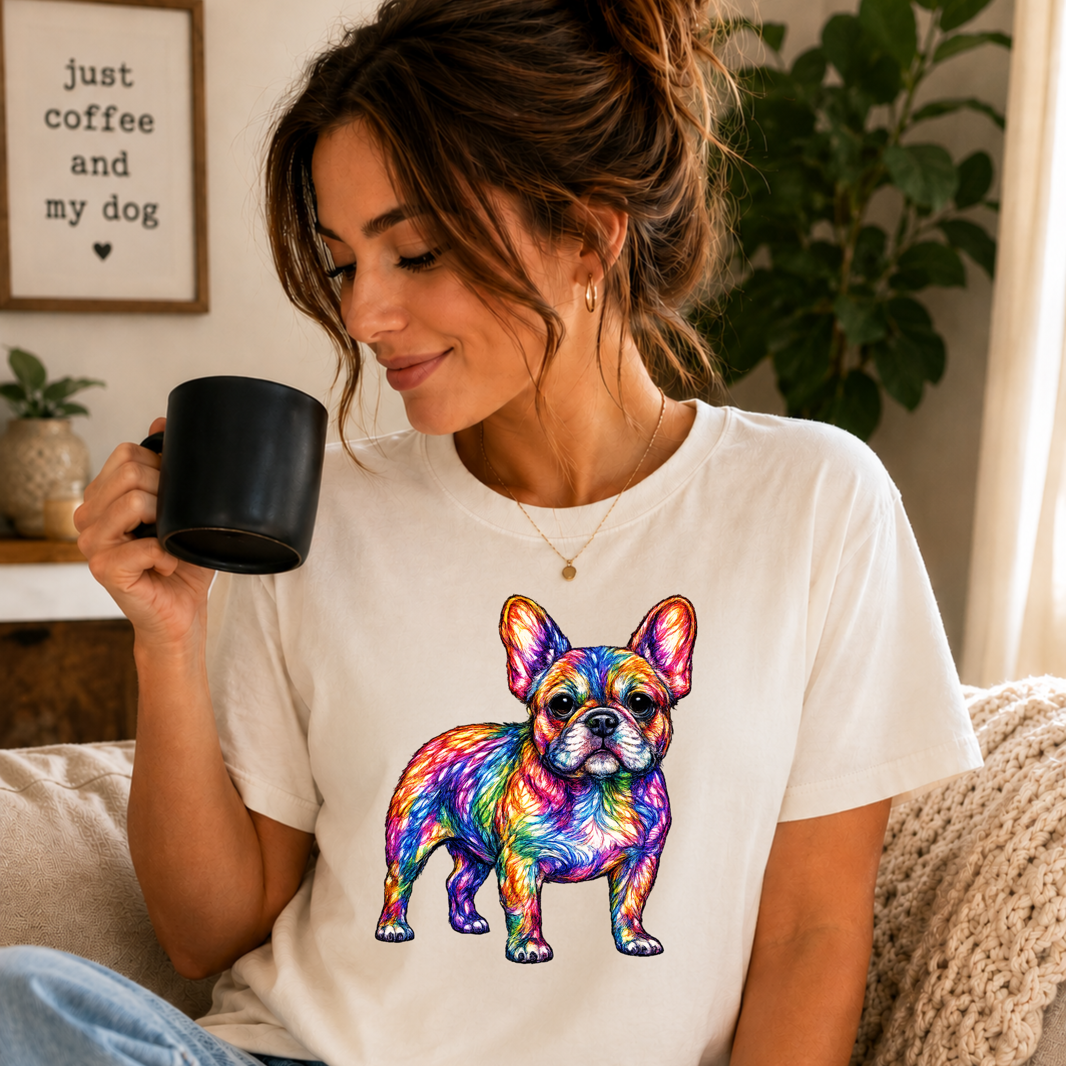 Rainbow Fur French Bulldog shirt