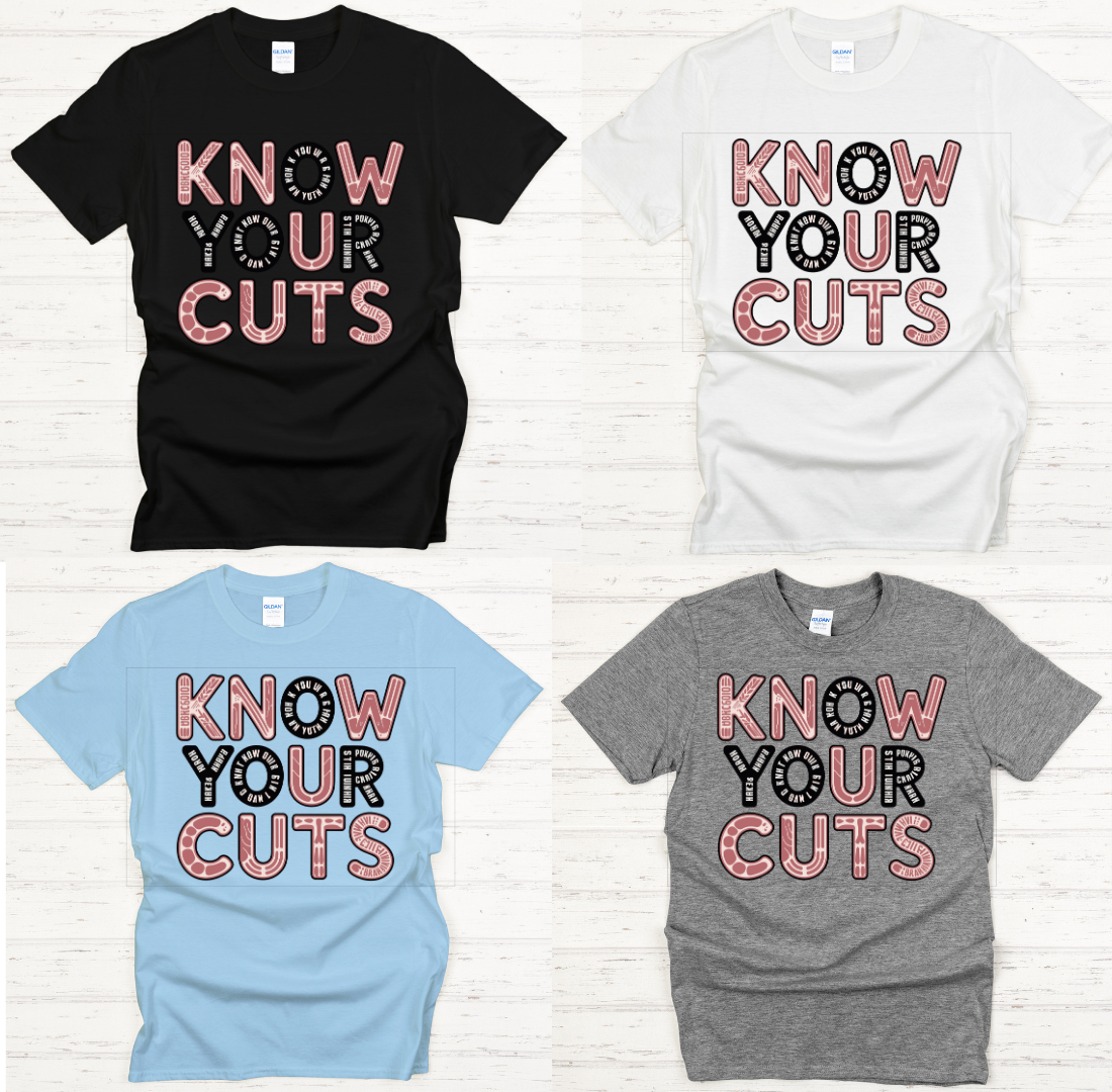 Know Your Cuts Shirt – Funny Butcher Chart BBQ Meat Lover Tee